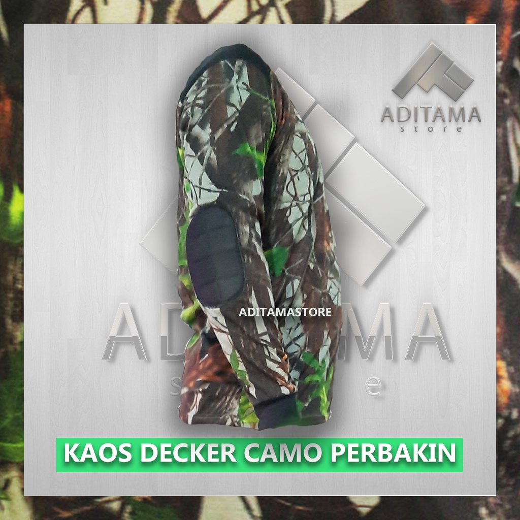 BAJU KAOS DECKER LORENG KAMUFLASE CAMO PERBAKIN HUNTING BERBURU