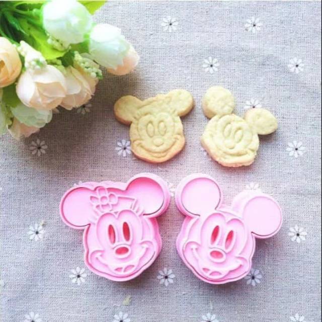 2pcs Cookies cutter cetakan kue kering biscuit set mickey dan minnie