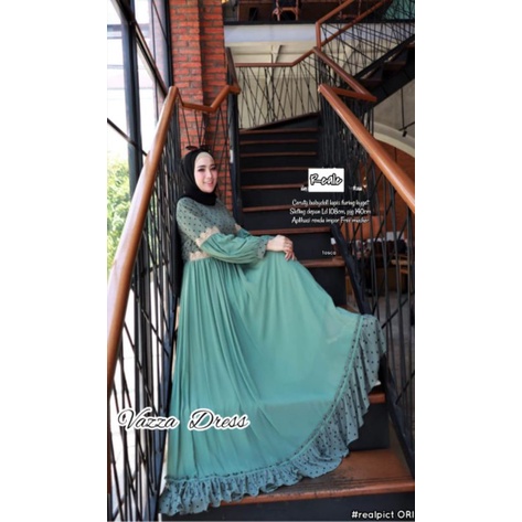 vazza dress polkadot gamis kondangan
