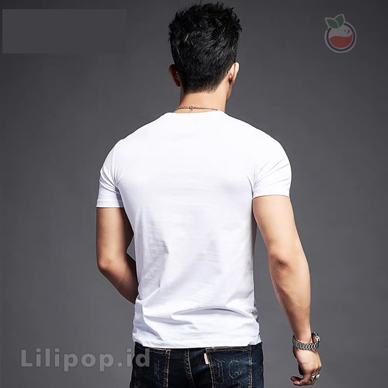 Kaos Tshirt  Pria Koi Baju Distro Basic Lengan Pendek Cowok Kasual Lilipop