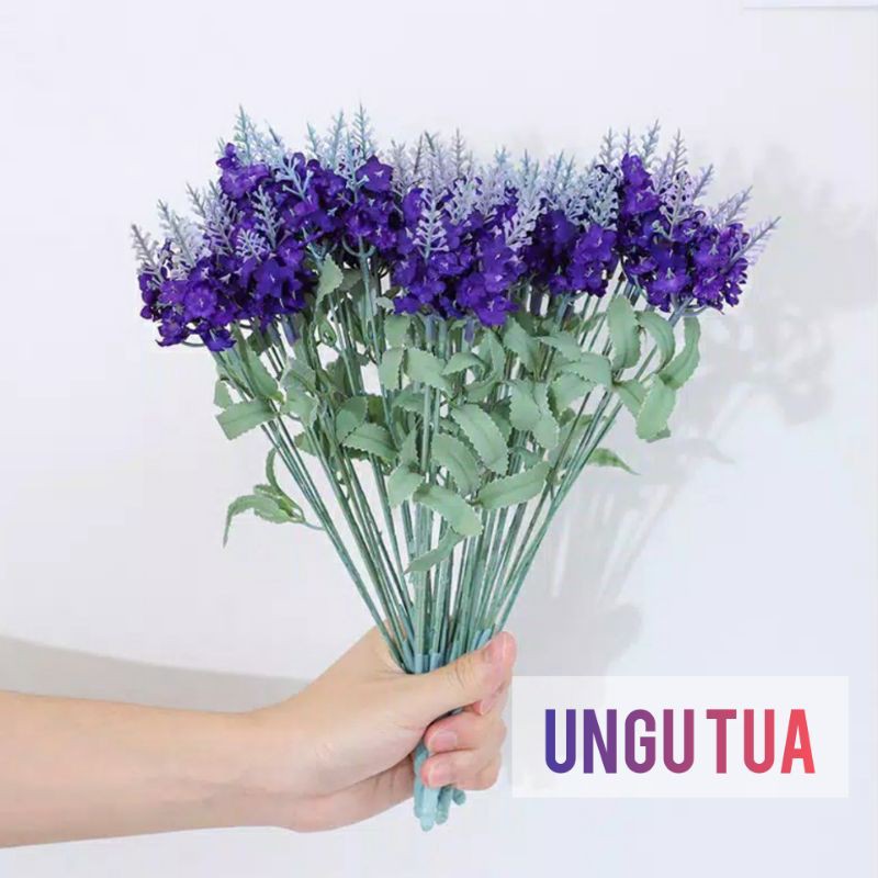 Bunga LAVENDER MINI Artificial / Bunga Plastik Hiasan Dekorasi-Ungu Tua