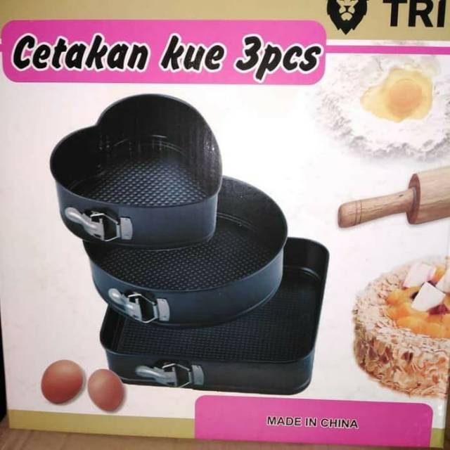 Cetakan Kue 3 Pice Set Teflon Cake Pan Mold