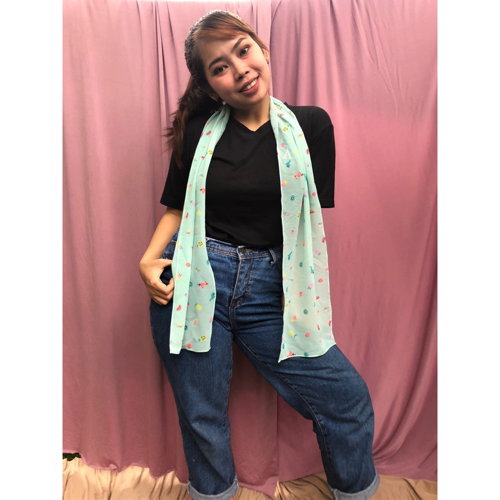 01-20 SYAL Motif Wanita Leher Fashion Batik Neckscarf-LONG 19