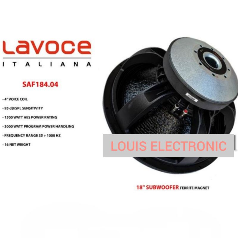 Speaker Komponen LAVOCE SAF184.04 SAF 184.04 SAF18404 18 Inch ORIGINAL ITALIANA