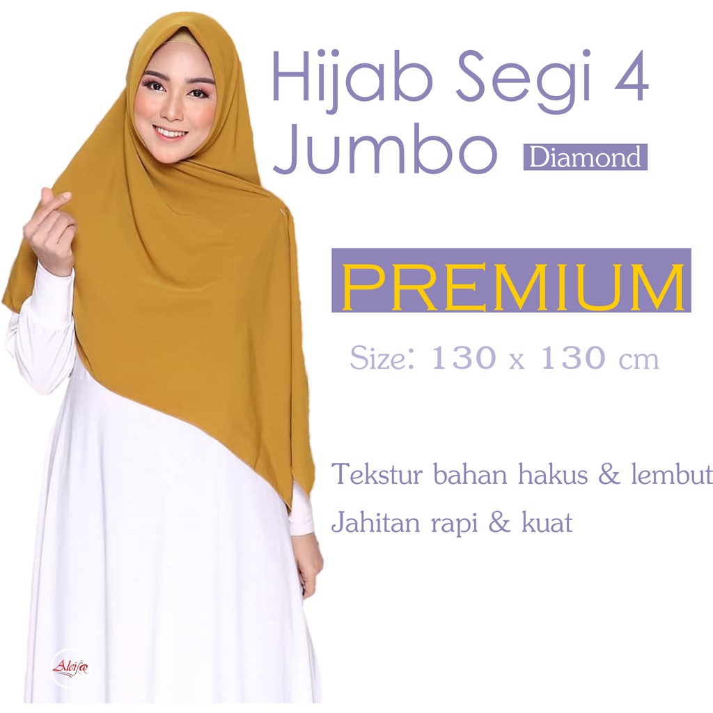 Hijab Syari Segi Empat  Jumbo Jilbab Diamond Segi Empat terbaru