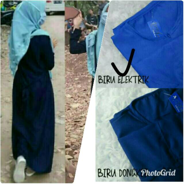 Gamis polos balotelli warna Biru BCA