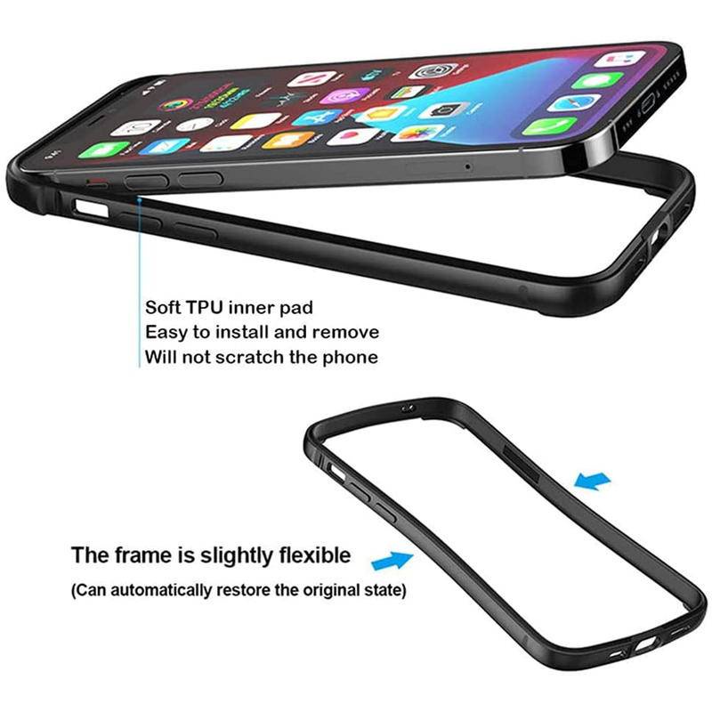 Bumper Phone Case For iPhone 13 Pro Max Mini 13Pro Max Silicone Metal Shockproof Luxury Accessories