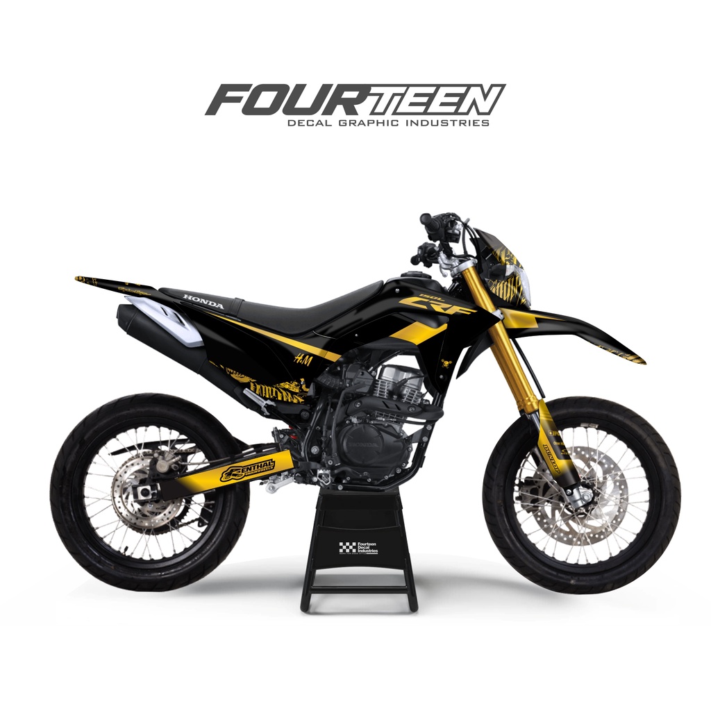 DECAL CRF 150 L - stiker dekal crf 150 supermoto KUNING GOLD