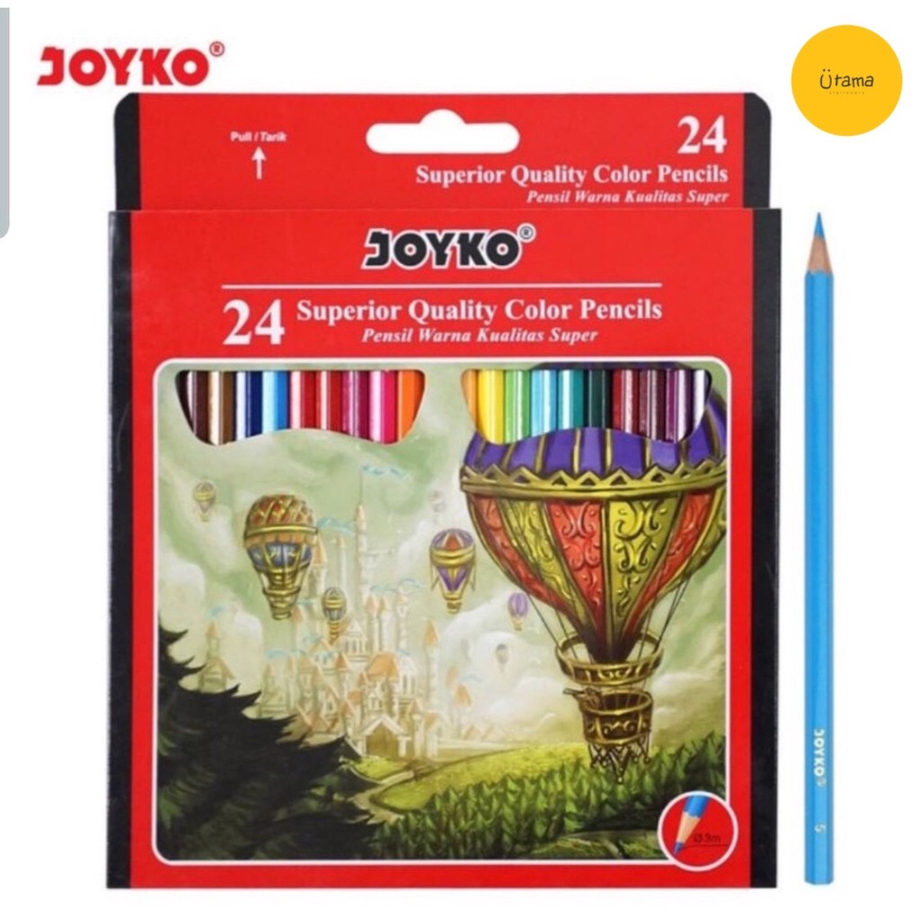 

Pensil Warna Joyko 24 Warna Panjang CP-24PB / Color Colour Pencil / Pinsil Warna Menggambar Mewarnai / Pensil Warna / Pinsil Warna