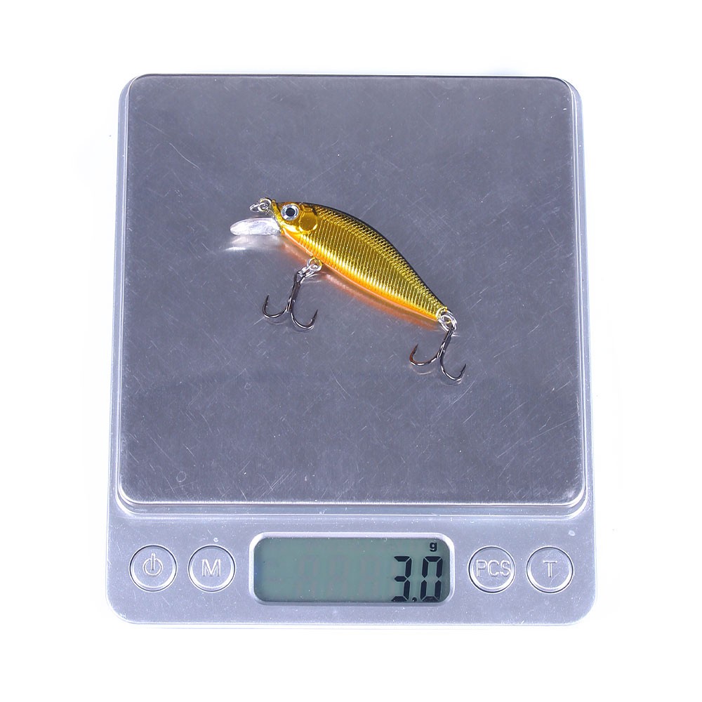 HENGJIA 1Pcs NEW Sinking Minnow Umpan Pancing 50mm 3g Fishing Bait 3D Eyes Swimbait Fishing Lure