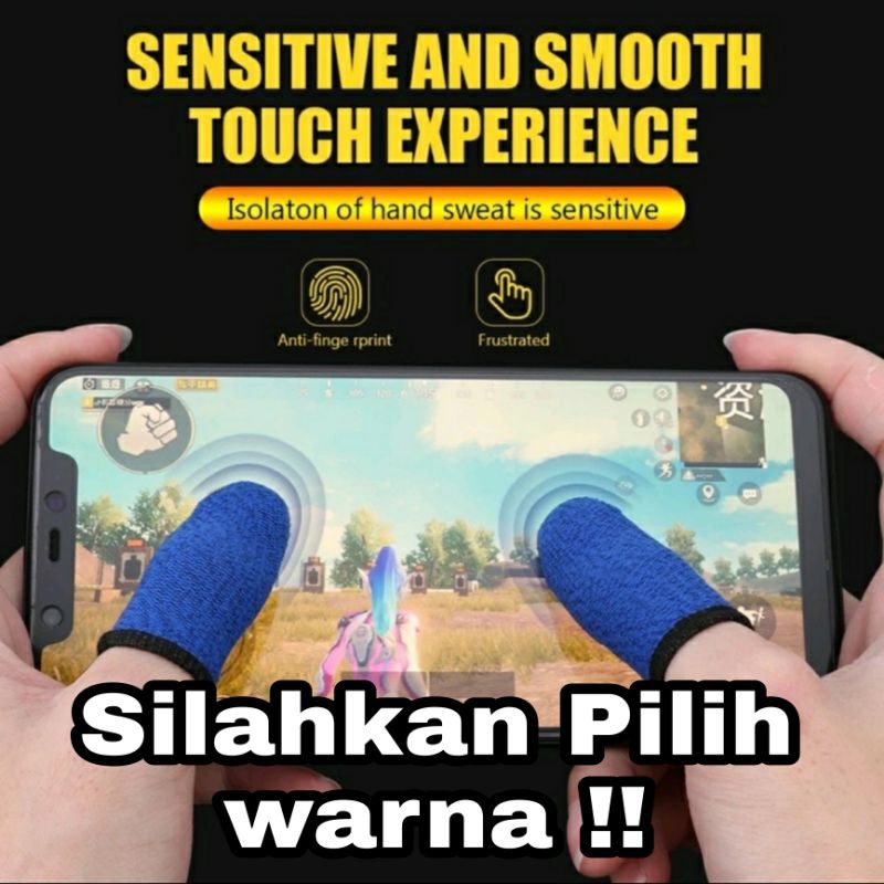 sarung jempol jari finger gaming pubg layar hp game isi 2 touch screen sarung tangan