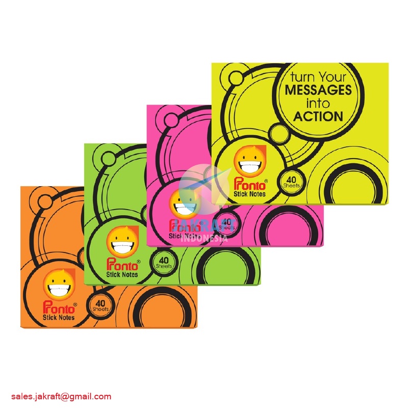 

(40 Lembar) Sticky Notes PRONTO SN Fluo 653 Memo Tempel Fluorescent 40 x 50 mm | 40x50mm