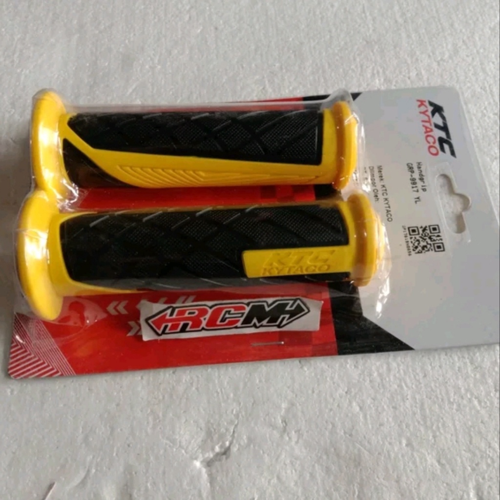 HANFAT HANDPAD HANDGRIP HAND GRIP HAND PAD KTC KYTAVO KUNING YELLOW GRP-9917 YL UNIVERSAL MOTOR