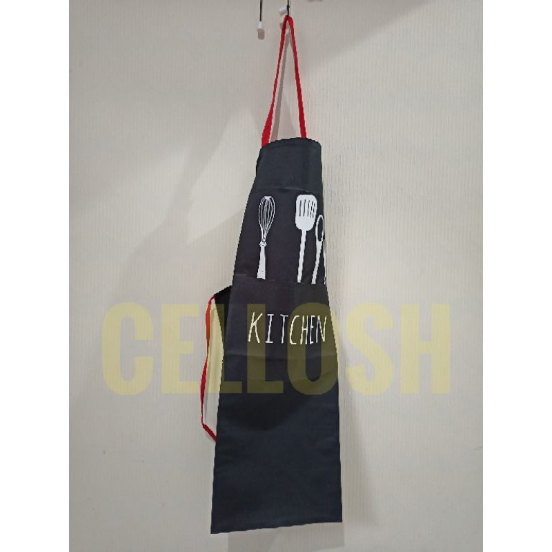 Celemek Masak Apron Barista Chef Masak Dapur Apron Waterproof Anti Kotor  - Black