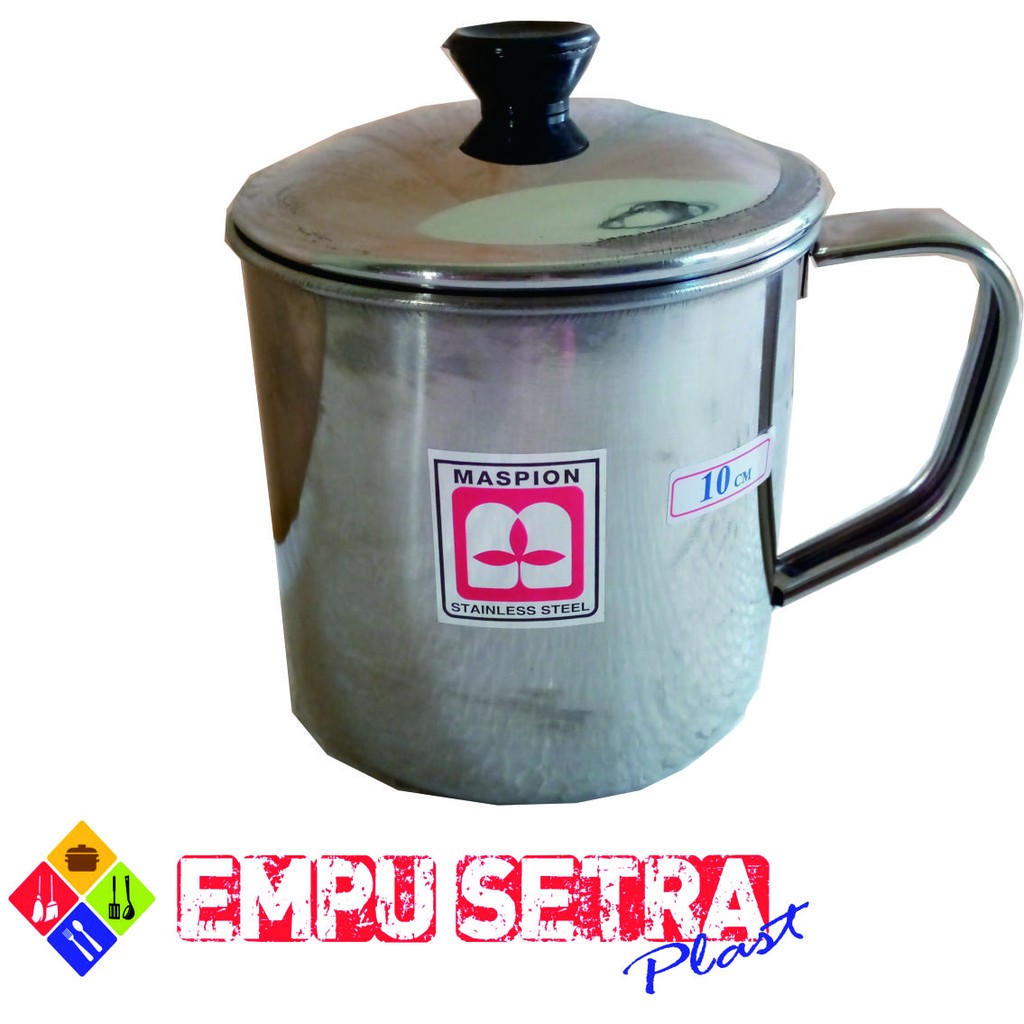 CANGKIR SS/RRT 10 CM + TUTUP