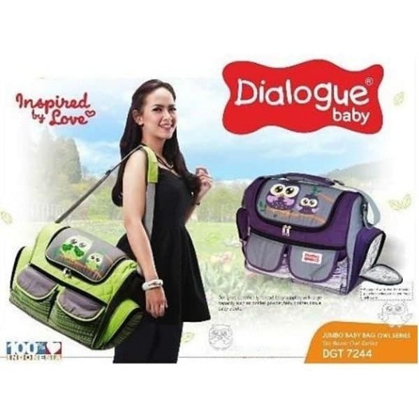 DIJUAL DIALOGUE Baby Diapers Bag | Tas Bayi Besar Jumbo Owl Series (DGT 7244) - Ungu terbatas
