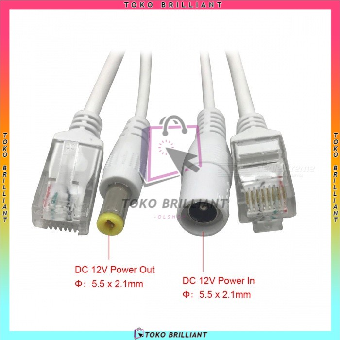 Termurah!!! Kabel POE Injector &amp; POE Splitter (SET) / KABEL POE SET White [Bisa Bayar Ditempat]