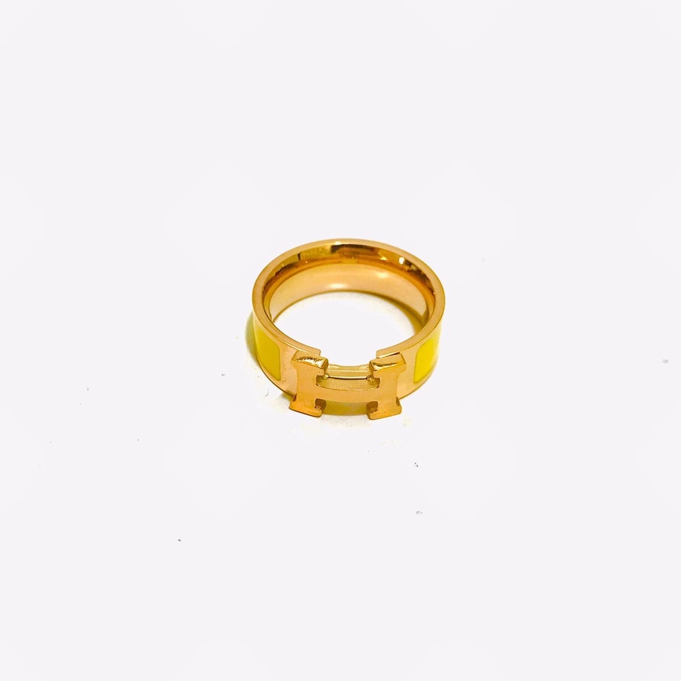 Cincin Titanium Wanita Lapis Emas Anti Karat CT-18