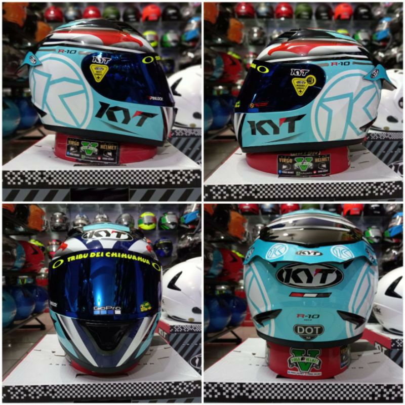 KYT R10 HELEM FULL FACE | AQUAMARINE |++PAKET GANTENG 100% Termurah