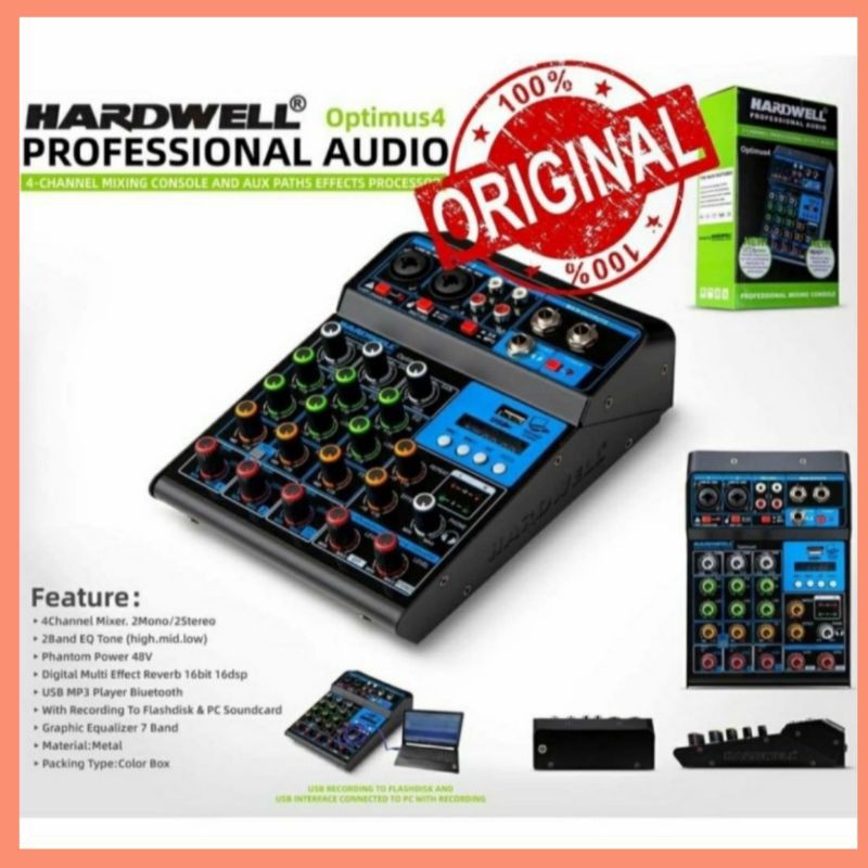 Mixer HARDWELL Optimus 4 Channel Original Mixer Audio Profesional