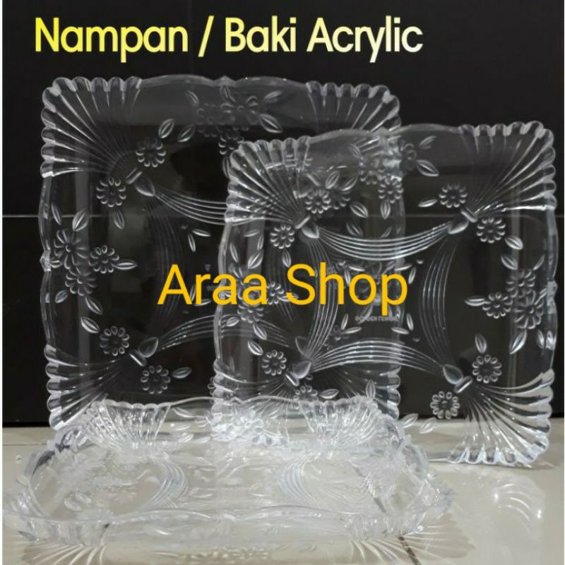 GOLDEN LEMON Baki Segi Transparan Kecil Small / Nampan Kotak Transparan / Baking Tray BTKK156