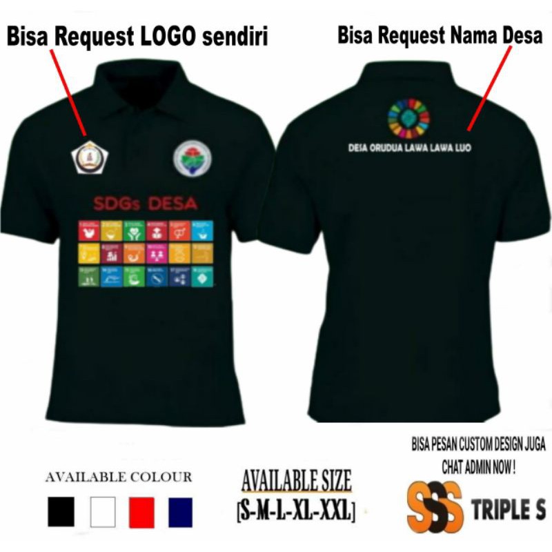 Jual Promo Polo Shirt Sdgs Desa Kaos Kerah Sdgs Desa Bisa Request Logo Dan Nama Desa Indonesia 1644