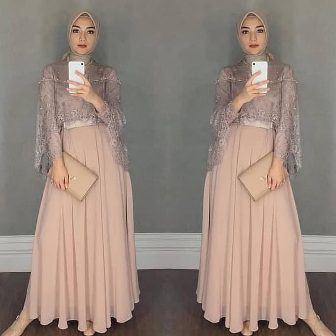 Baju Gamis Wanita Terbaru Gamis Pesta Brokat Mocca Alexandriastorejkt
