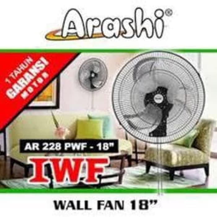 ARASHI Kipas Angin Dinding 18 Inch AR 228PWF IWF / Wallfan - Garansi 1 Tahun