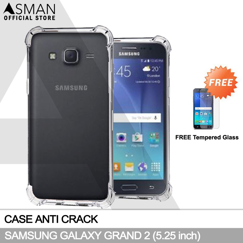 Anti Crack Samsung Galaxy Grand 2 (5.25&quot;) | Soft Case Anti Bentur + FREE Tempered Glass