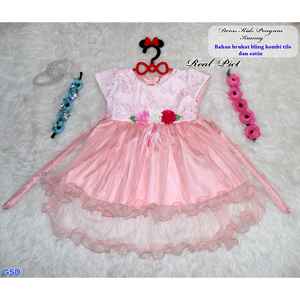 dress pinguin kids/Baju anak murah/terusan dress anak/casual dress anak/gaun pesta anak/mini dress