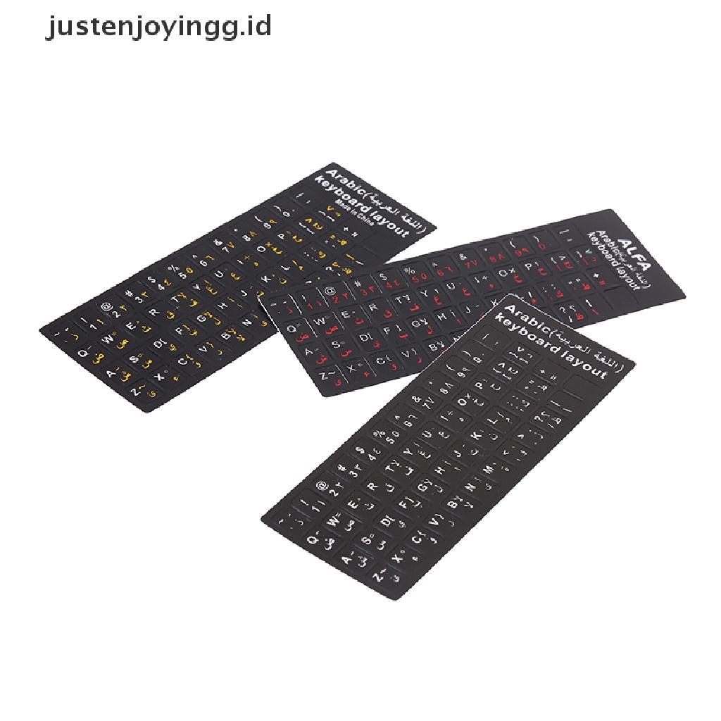 // justenjoyingg.id // Arabic Keyboard Sticker letter Waterproof Frosted No Reflection Non-transparent   ~