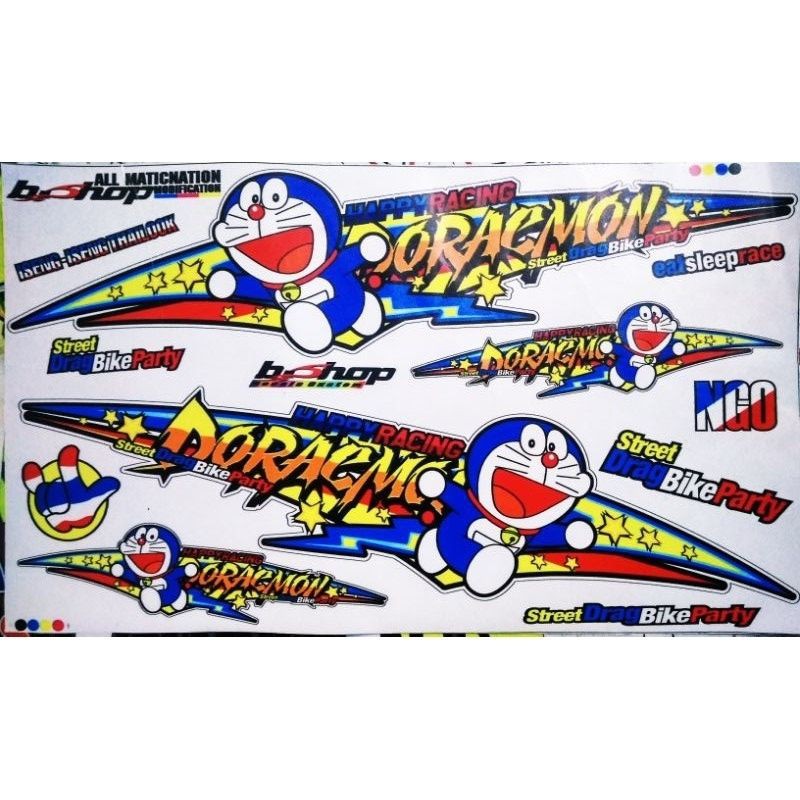 Striping Sticker Universal All Matic All Bebek Motif Doraemon Shopee Indonesia