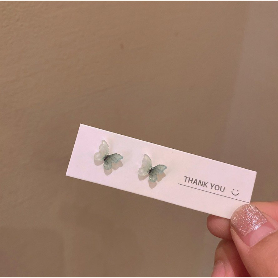 Anting Wanita Korea Colorful Kupu-kupu Kecil/ Korean Colorful Mini Butterfly Earrings-Green