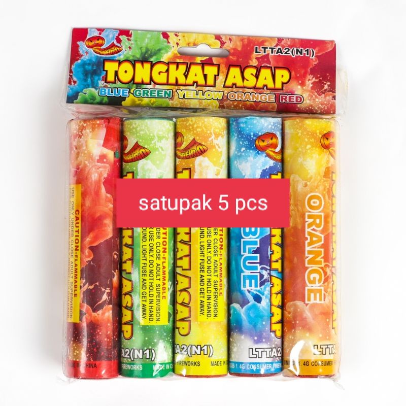 TONGKAT ASAP TOP LENTERA DURASI 6O dtk / Smoke Bomb / Tongkat Asap Merk Top lentera Satu Pak Isi 5pcs hub