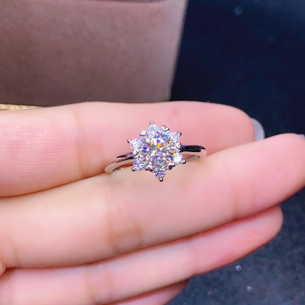 Cincin S925 Silver Aksen Kristal Berlian Untuk Wanita