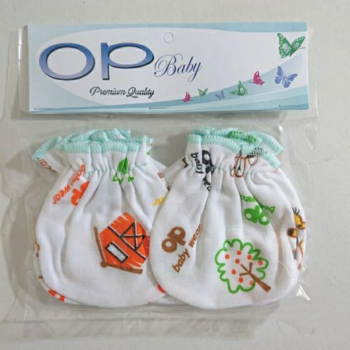 MURAH!! 3 PCS Sarung Tangan dan Sarung Kaki bayi Baru Lahir - STK Bayi Putih Motif - Sarung Tangan Lembut