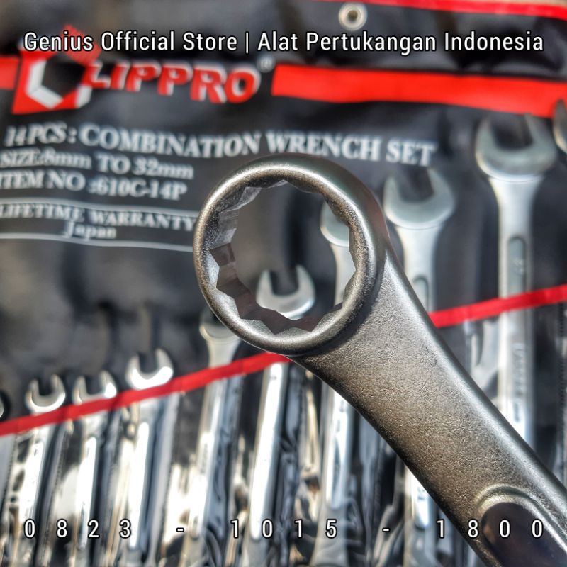 LIPPRO Kunci Ring Pas Kombinasi Set 8 - 32 & 8 - 24 MM