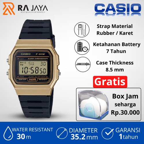 CASIO Jam Tangan Casio Pria Wanita General Digital F-91WM-9ADF / F91WM / F91WM9