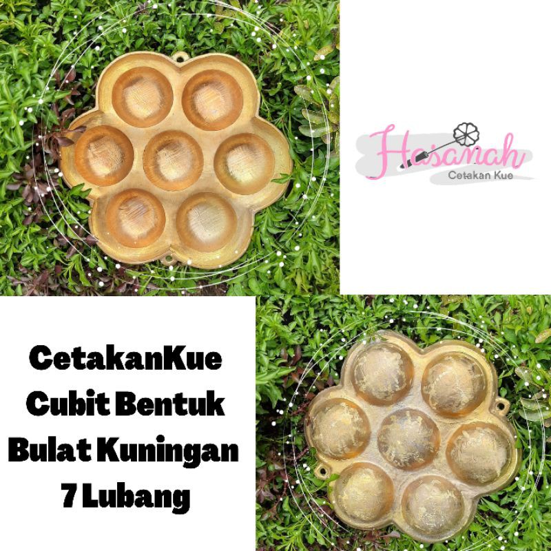 Cetakan Kue Cubit Apem Bulat 7 Lubang BAHAN KUNINGAN