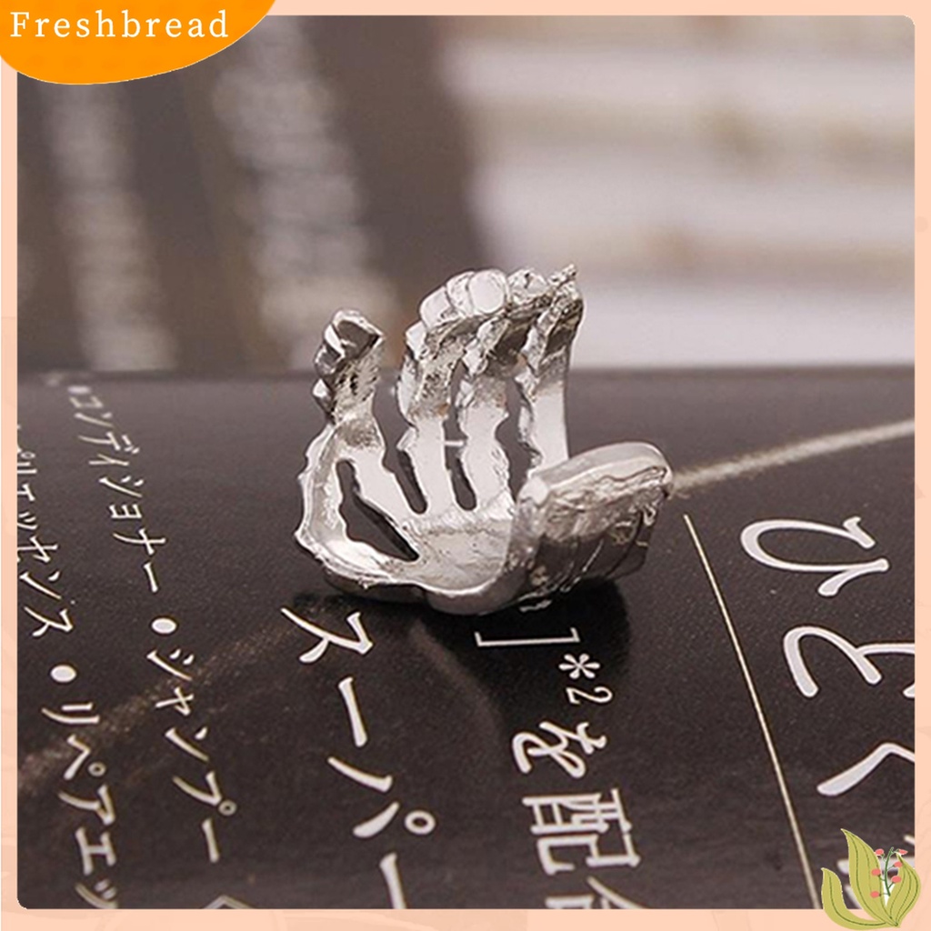 【Fresh】1Pc Unisex Punk Simple Design Silver Color Skeleton Finger Hand Ear Clip Ear Cuff
