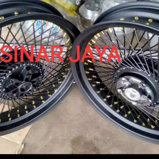 Velg jari seribu custom 250 300 17 plus ban 350 400 17 classic , jap style scorpio vixion dll