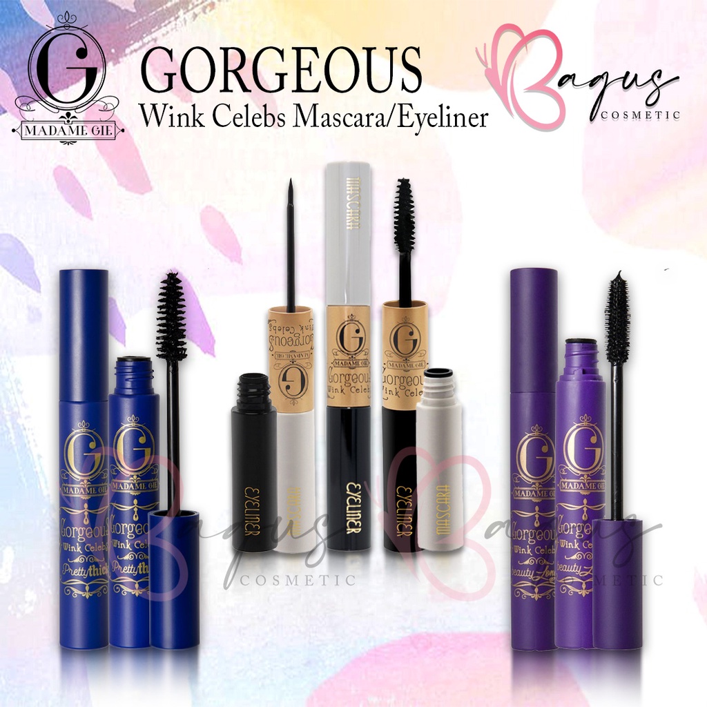 ⭐BAGUS⭐ MADAME GIE GORGEOUS WINK CELEBS MASCARA  +62 | Waterproof Mascara 2 in 1 / Beauty Long / Thick