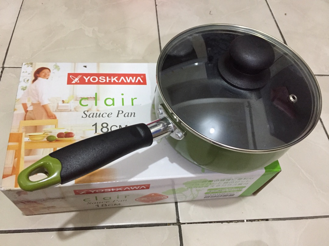 Yoshikawa Wajan/teplon Tumis 18cm Anti Lengket Sauce Pan Evl-cl-11-08