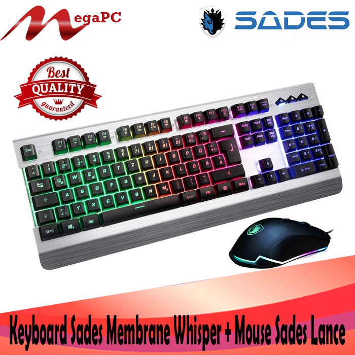 Paketan Keyboard Sades Membrane Whisper + Mouse Sades Lance