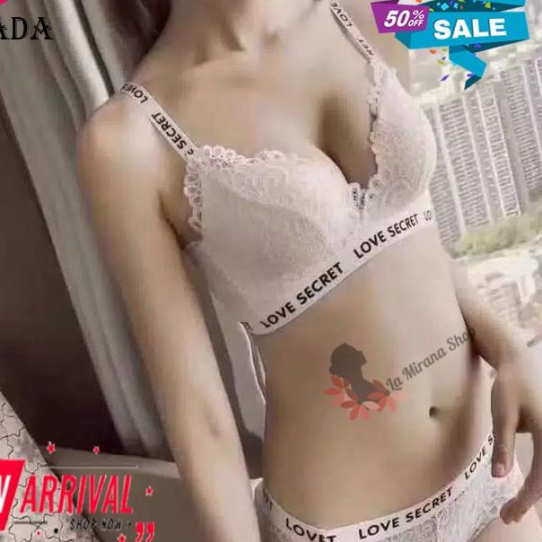 ♫ High Quality BH Bra set + CD La Mirana V10 Love secret 32AB-38AB - 32AB, Hitam ☛