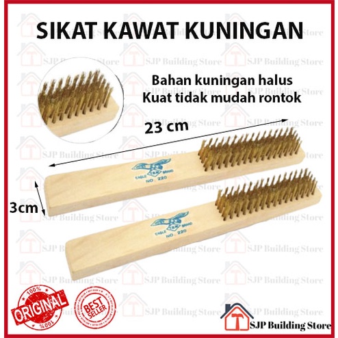 Sikat Kawat Kuningan 8 Baris l Eagle l Wire Brush Gagang Kayu