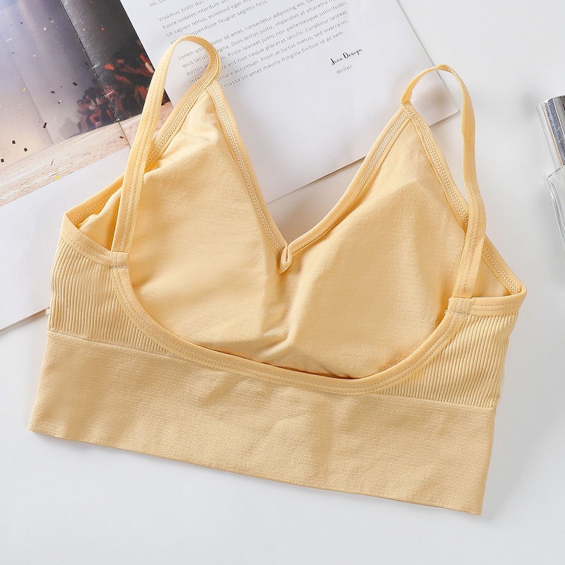 MURHOL Bra Wanita Pakaian Dalam V Neck Tanpa Kawat Fashion - BH1