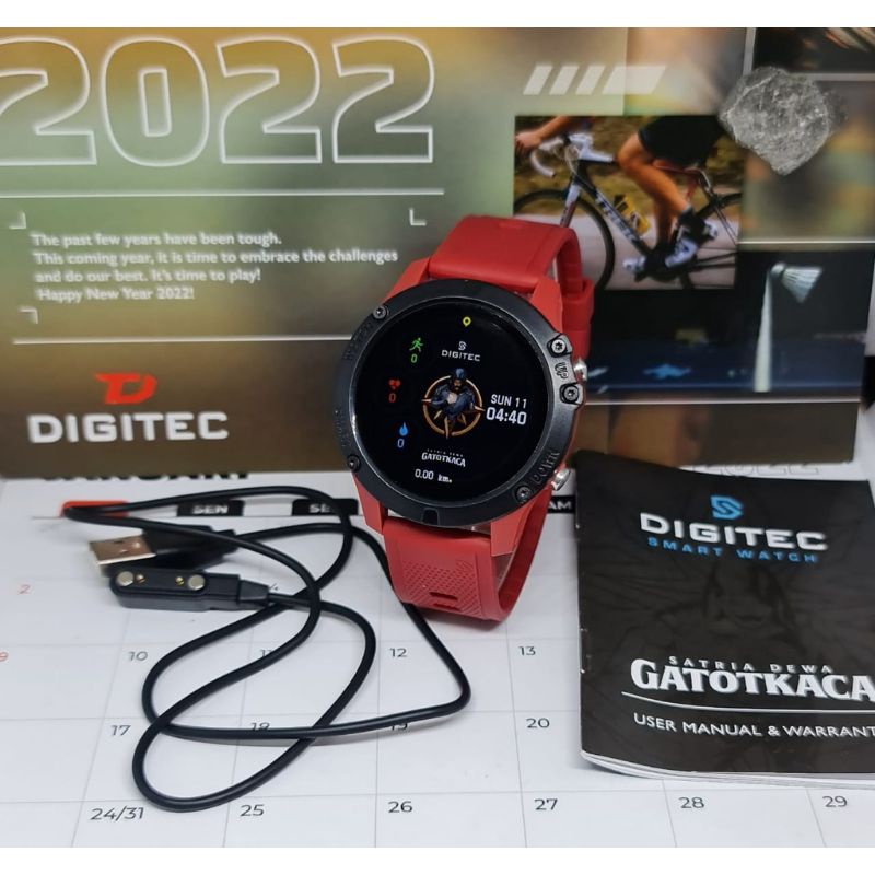 Jam Tangan Pria Digital SmartWatch Digitec Gatot Kaca Rubber Original