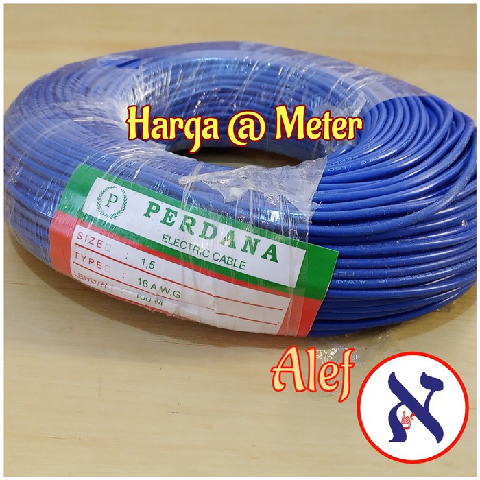 5Meter kabel cable Perdana 1.5 perdana awg 16 biru blue