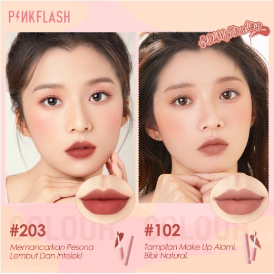 PINKFLASH #OhMyKissAiry Matte Liquid Lip &amp; Cheek Tint - 2in1 Lipcream Bibir &amp; Pipi